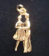 Robimex Collection Zilveren Hanger Danspaar Goldplated