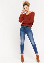 LOLALIZA Jeans met pailletten - Donker Blauw - Maat 34