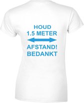 T-Shirt - 1.5 meter afstand - Neon Blauw - Large - Dames
