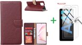 Samsung Galaxy A41 Boek hoesje + 2X Screenprotector Bordeaux