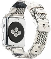 Leren bandje Apple Watch Wit met klassieke zilverkleurige gesp 42mm-44mm Watchbands-shop.nl