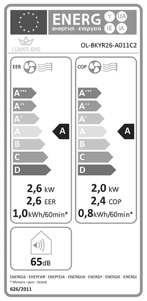 Afbeelding 2 van 9000 BTU [2,6KW] | koelen & verwarmen (EAN: 6017431375373)