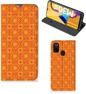 Telefoonhoesje Geschikt voor Samsung Galaxy M30s | Geschikt voor Samsung M21 Wallet Case Batik Orange