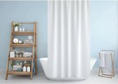 Jackline | Rideau de douche Blanc (Plat) | 1x180x200 | % 100% Polyester |Y compris les anneaux | Rideau de douche | résistant à l'eau | 0010