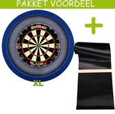 Dartbaan Pro - Dual Core-90 x 300 Inclusief Oche-Dartbordverlichting Basic XL - (Blauw)
