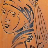 Tuindecoratie- Schilderij-Cortenstaal - Tuinaccessoires - Meisje met de parel van Vermeer - Atelier Zo-terug