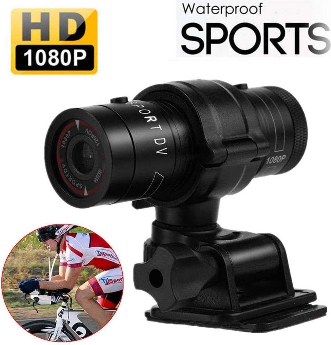 Caméra d'action de sports de plein air 1080P, caméscope DV étanche  sous-marin 30M avec kit d'accessoires, caméra d'action grand angle de 120  degrés, écran de 2,0 pouces, prise en charge de la