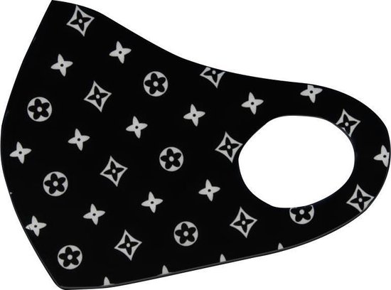 Neopreen wasbaar LOUIS ZWART mondmasker, mondkapje, mondkapjes – 1 stuk (  L/XL ) –... | bol