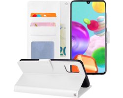 Hoesje - Geschikt voor Samsung Galaxy A41 - Luxe Bookcase - Walletcase Hoes - Portemonnee - Cover - Telefoonhoes - Wit