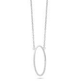 Silver Rose -CH2145W-Ketting-925 Zilver gerodineerd -Cubic Zirkonia-40cm + verlengstuk