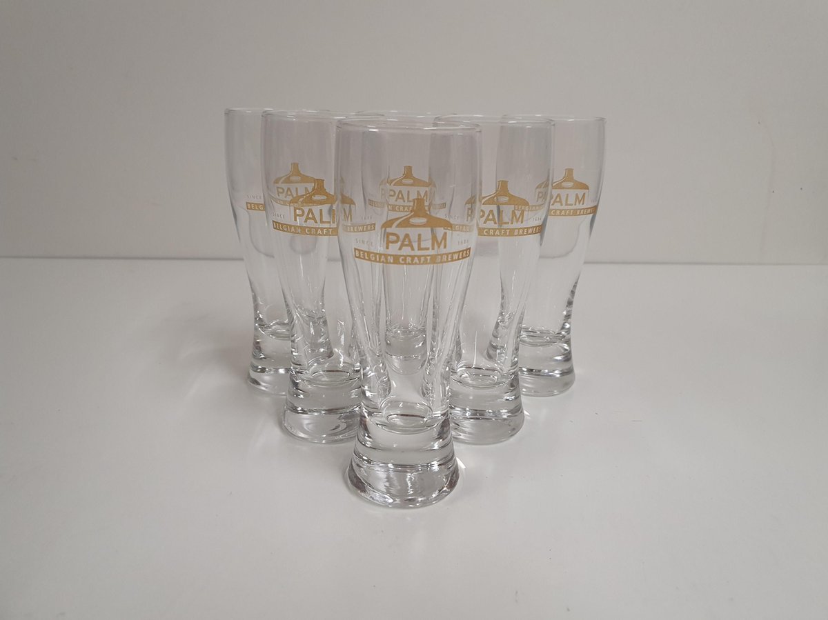 Palm Belgian Craft Brewers Bierglas Weizenbierglas (Proefglaasje) set 6x155ml bier glas glazen bierglaasje bierglazen