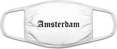 Amsterdam mondkapje | gezichtsmasker | bescherming | bedrukt | logo | Wit mondmasker van katoen, uitwasbaar & herbruikbaar. Geschikt voor OV