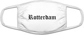 Rotterdam mondkapje | gezichtsmasker | bescherming | bedrukt | logo | Wit mondmasker van katoen, uitwasbaar & herbruikbaar. Geschikt voor OV