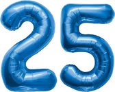 Folieballon Cijfer 25 Blauw - 86 cm