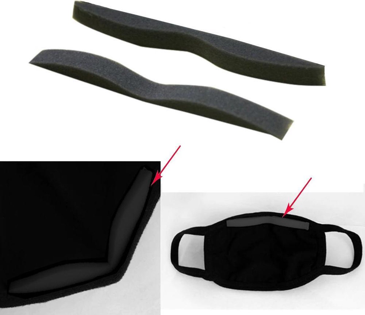 Neuspad 3D - 20 stuks - ZONDER mondmaskers - vermindering condens - voor brildragers - zwart