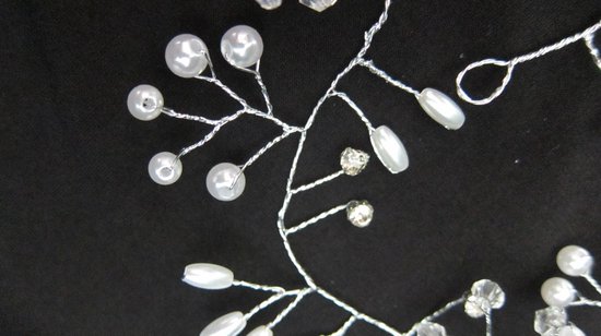 Xabi - Haarketting zilver | Parels - Diamantjes | 50 cm