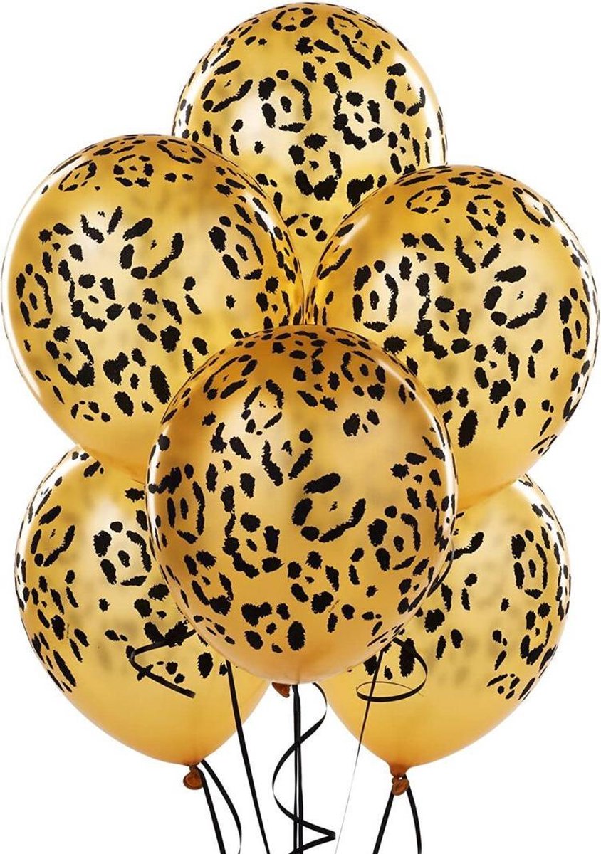 Gouden ballonnen met panter/luipaard/dieren print (10X) | bol.com