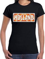 Holland / Oranje supporter t-shirt zwart voor dames S
