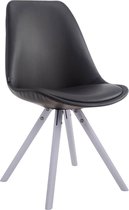 CLP Laval Bezoekersstoel - Rond - Kunstleer wit (eik) zwart