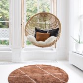 Berber vloerkleed rond hoogpolig Roest/Cream - scandinavisch - nea - Interieur05 - Polypropyleen - Rond 240 Ø - (XXL)