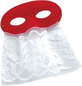 Carnival Toys Verkleedmasker Domino Rood/wit One-size