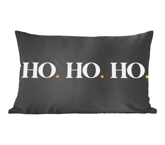 Sierkussens - Kussentjes Woonkamer - 60x40 cm - Ho ho ho - Kerstman - Quotes - Kerst - Spreuken - Kerstversiering - Kerstdecoratie voor binnen - Woonkamer