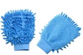 Microvezel Autowashandschoen – Microvezel Schoonmaakhandschoen Dubbelzijdig - Auto wassen - 2 Stuks - Blauw