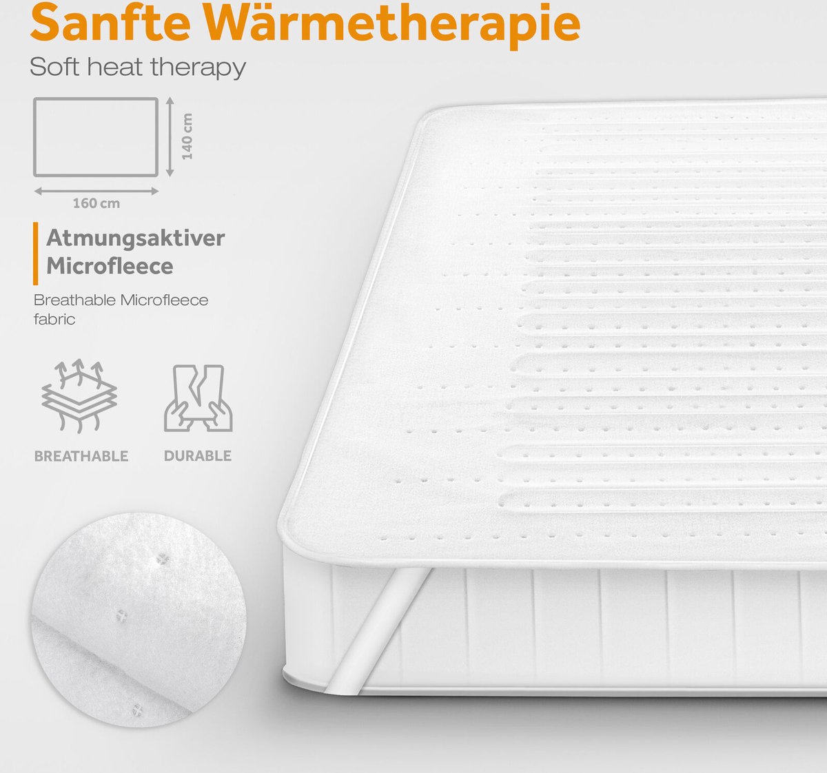 DWD Warmteonderbed 160x140 cm met 2 Temperatuurzones - afbeelding 2