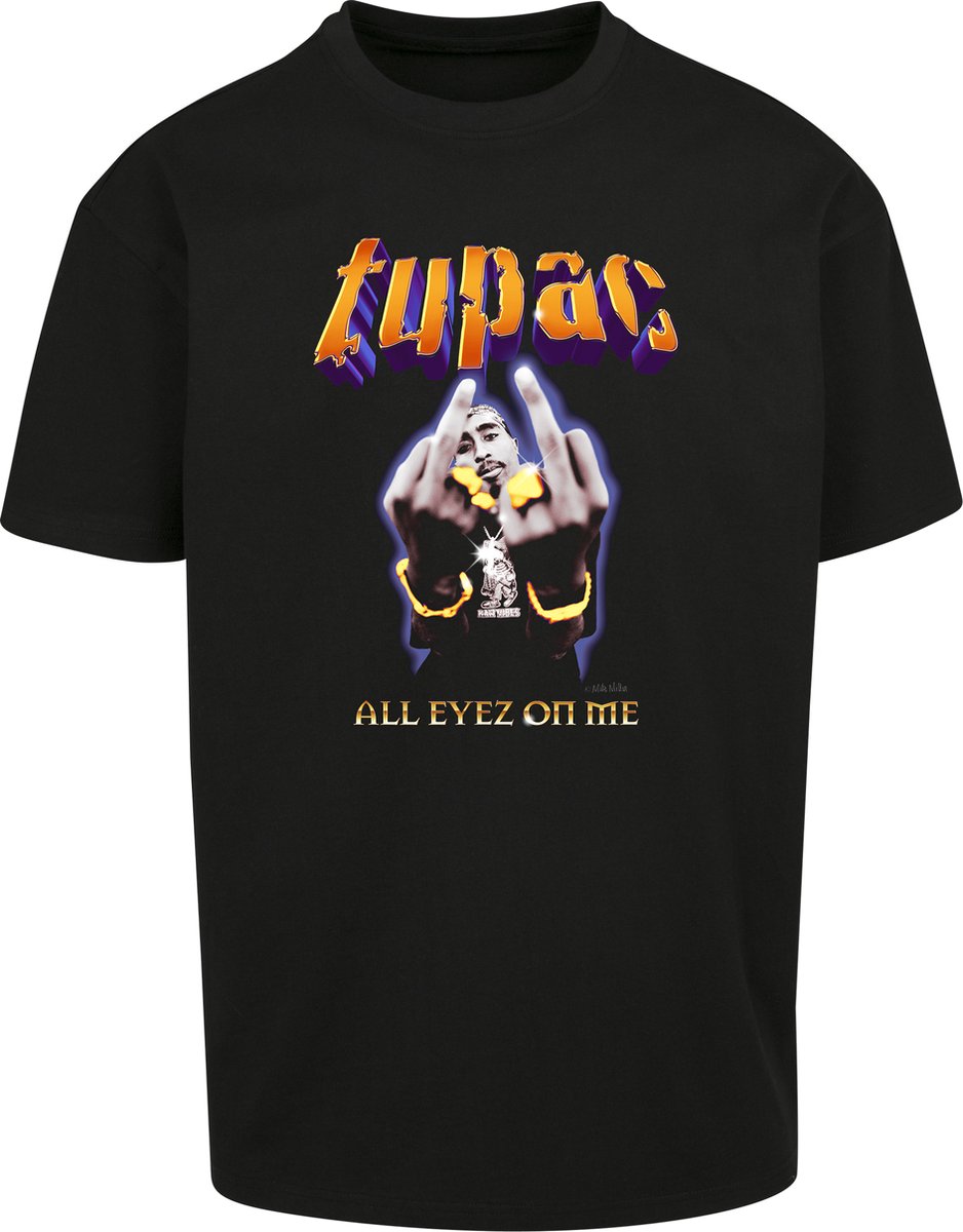 OVERSIZED Heren Mannen Menswear Dikke kwaliteit 2pac Tupac GOAT Thug Passion Legend Hip Hop Oldschool Oversize T-Shirt Zwart