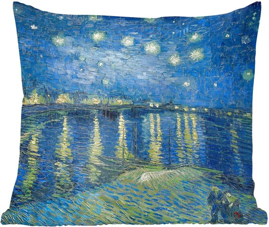 Sierkussens - Kussentjes Woonkamer - 45x45 cm - De Sterrennacht - Vincent van Gogh