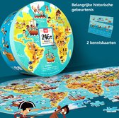 TOI - Wereldkaart "Wereldgeschiedenis en Deesteswetenschappen" - 246 grote stukjes + 2 kenniskaarten in mooie doos - Kinderpuzzel - Educatief speelgoed voor kinderen - Puzzel voor peuters en 