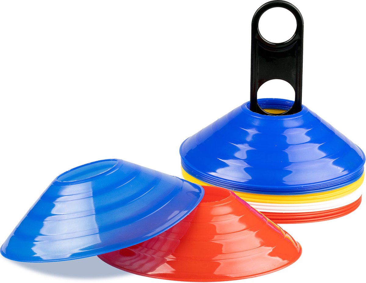 LZQ 50 stuks Markeringshoedjes Voetbalpetjes voor Coördinatie, Training in Voetbal, Hockey, Handbal of Trainingshulp, Totaal 5 Kleuren