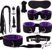 Nooitmeersaai - BDSM - Bondage set - Extreme - Sex Toys voor Koppels Slave Purple compleet 11-delig