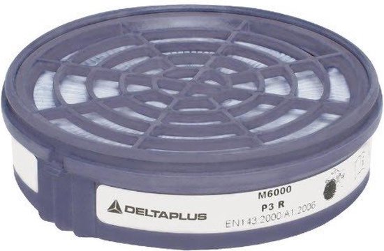 Delta Plus Half-gelaatsmasker filterpatroon P3 (2 stuk) - Grijs - One size