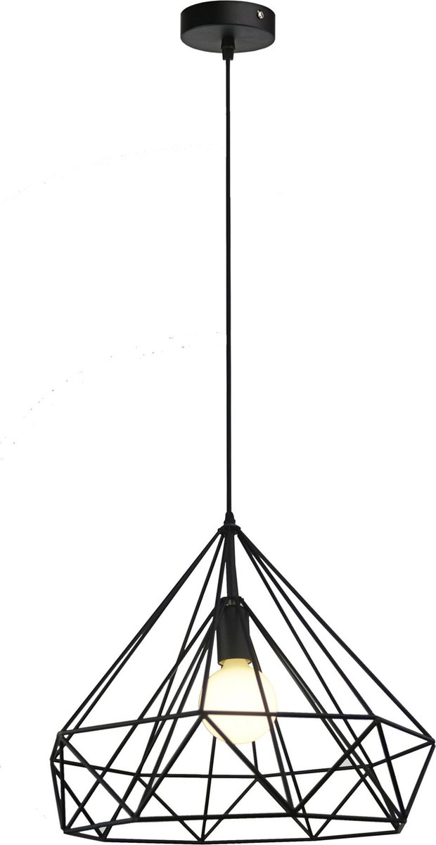 Arty hanglamp met 1 lichtpunt. Strakke, metalen hanglamp is een echte hanglamp voor in je slaapkamer of woonkamer. De hanglamp wordt zonder lamp geleverd.