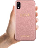 ENROUGE Iphone XR Hoesje Echt Leer + Naam Personalisatie