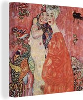 Toile Peinture Copines - Tableau de Gustav Klimt - 20x20 cm - Décoration murale