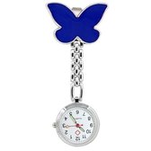 Fako® - Verpleegstershorloge - Zusterhorloge - Verpleegster Horloge - Vlinder - Donkerblauw