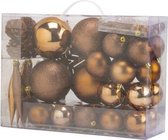 Veluw Kerstballen Box Kunststof - Mix Bruin - Set van 51