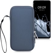 kwmobile Tasje voor smartphones XL - 6,7/6,8" - Insteekhoesje van neopreen in blauwgrijs - Maat: 17,2 x 8,4 cm