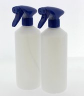 Set van 2 lege sprayflacons 750ml | Professionele afsluitbare spraykop | Blauwe spraykop | Navulbaar
