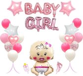 It's a girl MagieQ Babyshower Versiering Meisje - baby decoratie  - versier pakket roze - ballonnen sjerp slinger - geboorte