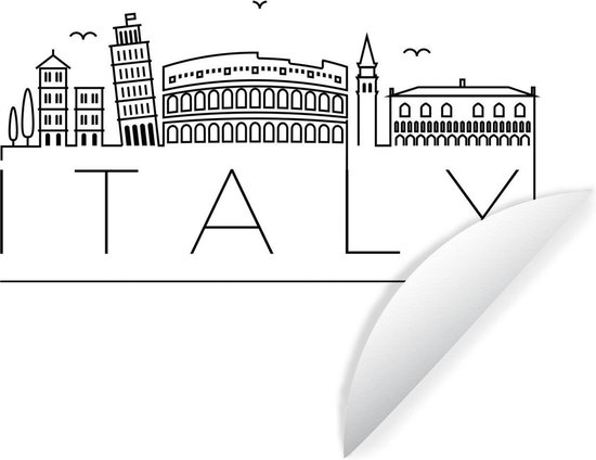 Autocollant Mural Ville Italie En 3D - Sticker Porte Amovible PVC 95x215 Cm - Décoration Colorée - 9