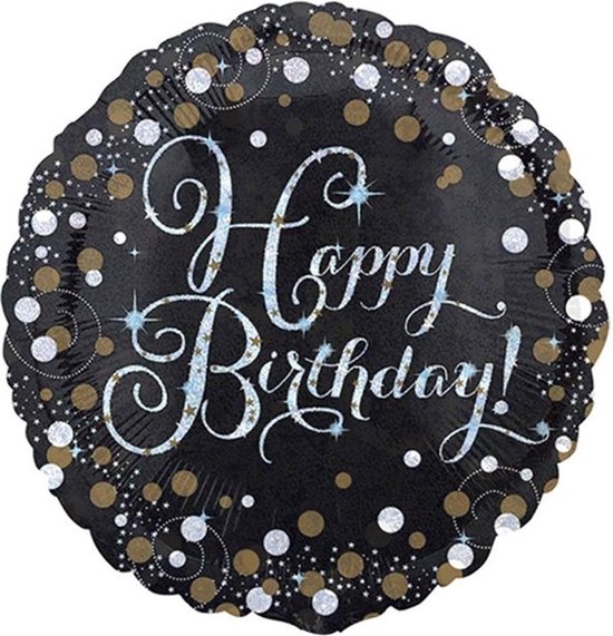 AMSCAN - Glanzende Happy Birthday ballon - Decoratie > Decoratie beeldjes