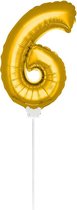 Mini Figuurballon Goud Cijfer 6