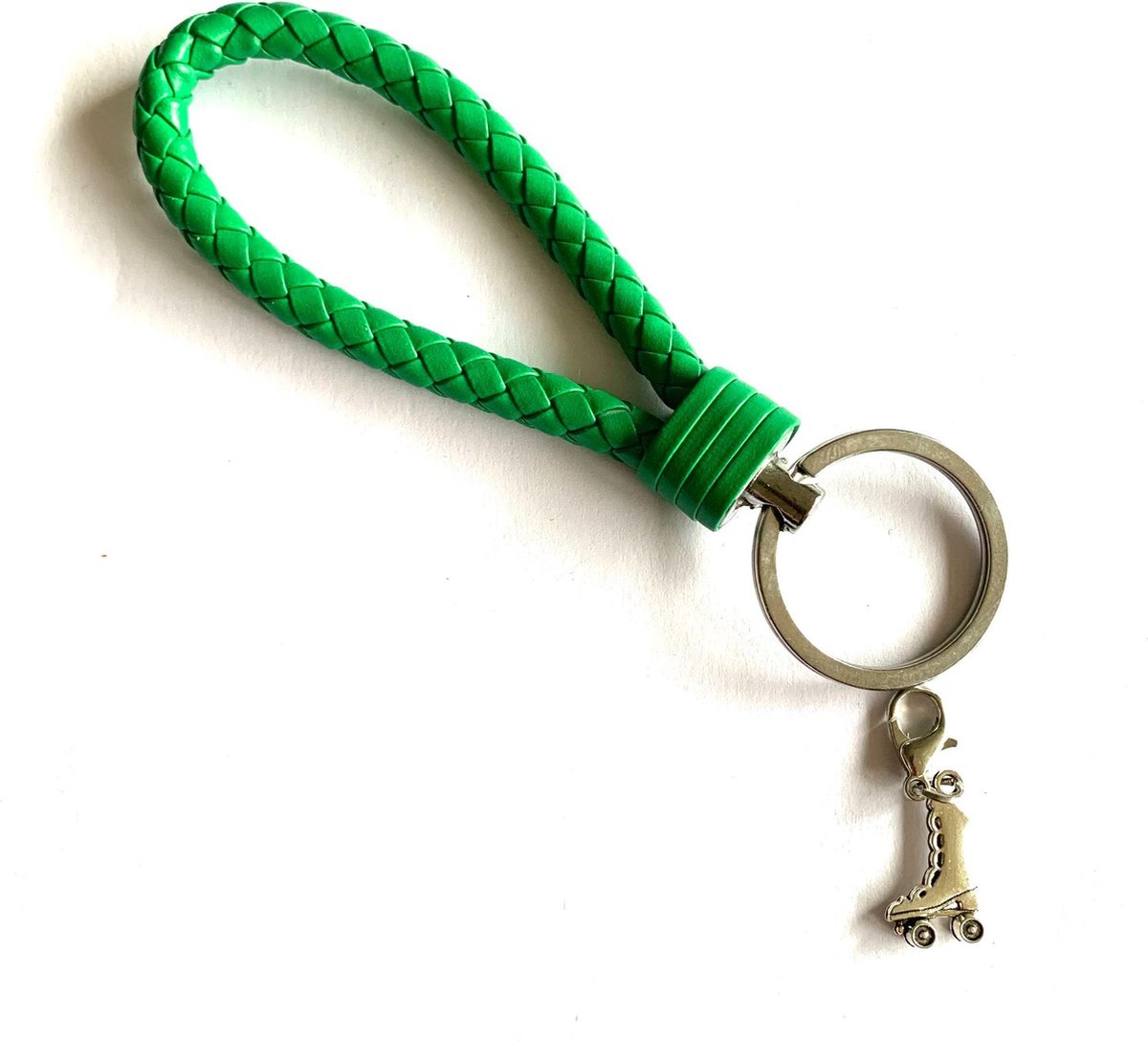 Sleutelhanger - Groen - Rolschaatsen - Sport - Hanger - Leer - Kleur - Sportsieraad - Sieraad - Sportsieraden - Sieraden - Team - Teamkado