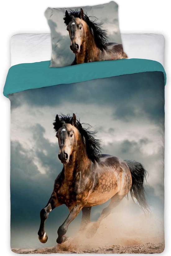 Zuiver Kleuterschool Staan voor Animal Pictures Paard - Dekbedovertrek - Eenpersoons - 140 x 200 cm - Multi  | bol.com