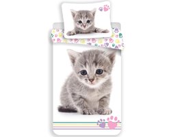 foto van Maliya - Animal Pictures Kitten Dekbedovertrek - Eenpersoons - 140 x 200 cm - Katoen
