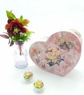 Bloemstuk-Valentijn decoratie-Tafeldecoratie bloemen-Nepbloemen-Cadeauset-Geschenkset