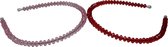 Jessidress® Hoofdband Diademen Dames Haar Diadeem met Kralen Chique Haarband - Roze/Rood